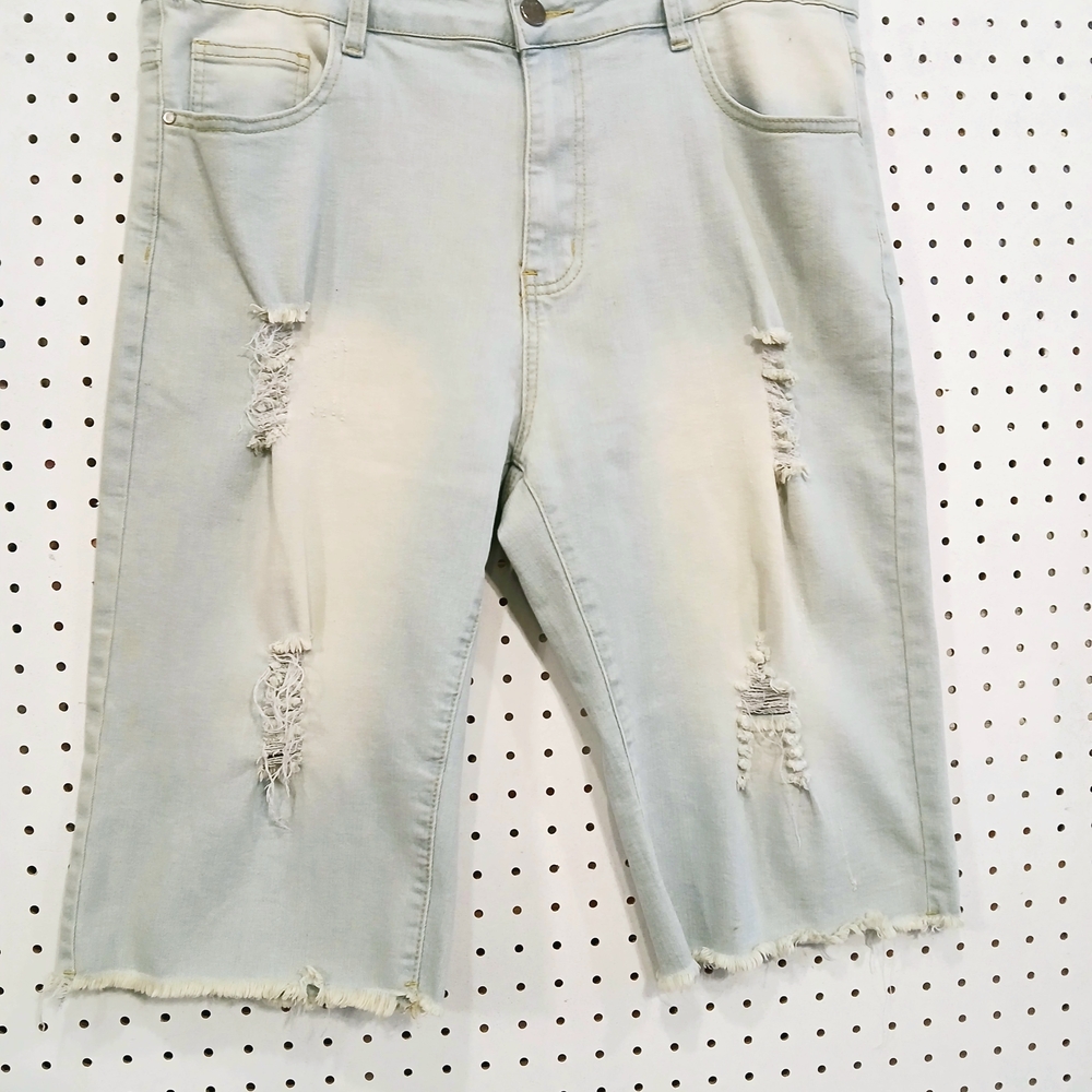 Men's Slim Straight Distressed Jeans - Light Gray